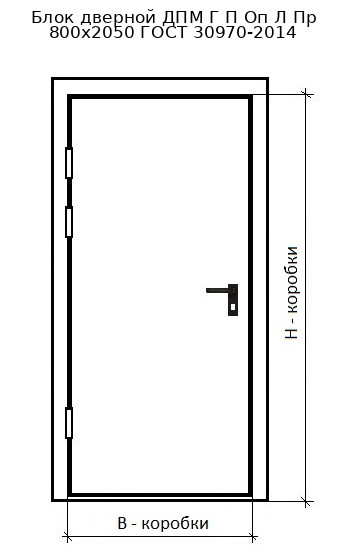 Блок дверной ДПМ Г П Оп Л Пр 800х2050 ГОСТ 30970-2014